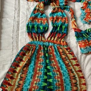 Sexy Rainbow Tie-Dye Romper